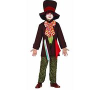 FIESTAS GUIRCA | Disfraz Crazy Tailor Infantil (7-9/Años) - Camisa, Chaqueta, Pajarita, Pantalón y Sombrero - Disfraces de Alicia para Fiestas de Disfraces - Ideal para Niños - Marrón y Multicolor