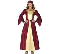 FIESTAS GUIRCA | Disfraz Dama Medieval Adulta (44-46/XL) - Vestido, Diadema y Velo - Disfraces de Época, Renacimiento y Edad Media para Halloween, Carnaval y Fiestas de Disfraces - Mujer