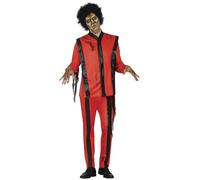 FIESTAS GUIRCA | Disfraz Dancing Zombie Adulto (52-54/L) - Chaqueta y Pantalón - Disfraces de Muertos Vivientes para Halloween, Carnaval y Fiestas de Disfraces - Ideal para Hombres - Rojo y Negro