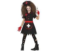 FIESTAS GUIRCA | Disfraz Dark Nurse Infantil (5-6/Años) - Vestido, Delantal y Diadema - Disfraces de Enfermera Oscura para Halloween, Carnaval y Fiestas de Disfraces - Ideal para Niñas - Rojo y Negro