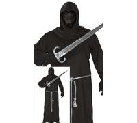FIESTAS GUIRCA | Disfraz Dark Soldier Adulto Hombre (52-54/L) - Capucha, Cinturón y Túnica - Ideal para Halloween, Fiestas Medievales y Temáticas de Religión - Disfraces para Adultos - Negro