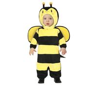 FIESTAS GUIRCA Disfraz de Abejita Bebé - Mono Abeja Amarillo y Negro Rallado con Capucha y Alas para Bebé de 12-18 Meses