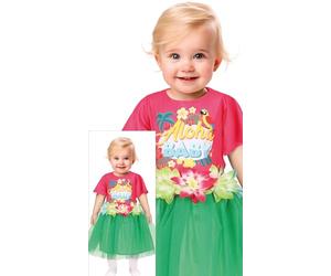 FIESTAS GUIRCA Disfraz de Aloha para Niñas - Conjunto Hawaiano de Verano Rosa y Verde para Niñas con Tutú - Vacaciones en la Playa Tropical Disfraces para Niñas - Niñas de 2 a 3 años