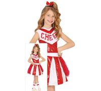 FIESTAS GUIRCA Disfraz de Animadora de Lentejuelas Rojas para Niña - Uniforme de Animadora Americana Brillante - Disfraces para Niñas - Niñas de 5 a 6 Años
