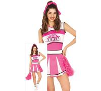 FIESTAS GUIRCA Disfraz de Animadora Rosa Mujer - Uniforme de Animadora Americana de Manga Corta para Mujer - Disfraces para Mujer Talla S