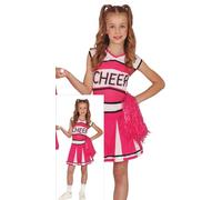 FIESTAS GUIRCA Disfraz de Animadora Rosa para Niña - Uniforme de Animadora Rosa - Disfraces para Niñas - Niñas Edad 7-9 Años