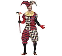 FIESTAS GUIRCA Disfraz de Arlequín Diamante - Payaso Bufón Circo de Terror Disfraz Halloween Hombre Talla 48-50 M