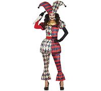 FIESTAS GUIRCA Disfraz de Arlequina Diamante - Payaso Arlequín Disfraz Halloween Mujer Talla 42-44 L