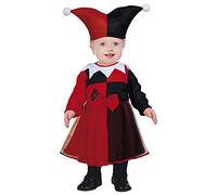 FIESTAS GUIRCA Disfraz de Arlequina Encantadora para Bebé Niña - Disfraz Halloween de Bebé Payaso Arlequín Rojo y Negro 18-24 Meses