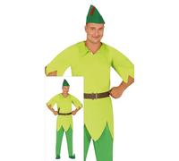 Fiestas Guirca Disfraz Arquero Verde Adulto 52-54/L para hombre Camisa, cinturón, gorro y pantalón