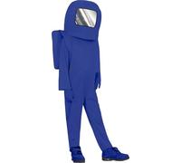 FIESTAS GUIRCA | Disfraz de Astronauta Azul Infantil (10-12 años) - Mono, Capucha y Mochila - Disfraces de Videojuegos, Carnaval y Fiestas de Espacio para Niños y Niñas - Unisex - Azul