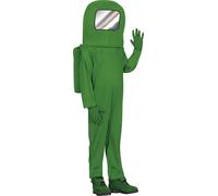 FIESTAS GUIRCA | Disfraz de Astronauta Verde Infantil (7-9 Años) - Capucha, Mochila y Mono - Disfraces de Videojuegos, Cosplay y Espacio para Halloween, Carnaval y Fiestas de Disfraces - Unisex