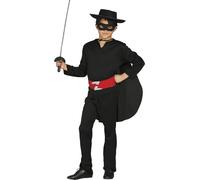 Fiestas Guirca – Disfraz Bandido infantil 5-6 años – Antifaz, capa y sombrero – Negro para Halloween