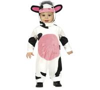 FIESTAS GUIRCA Disfraz de Bebé Vaca - Mono Blanco y Negro con Capucha para Bebé de 18-24 Meses