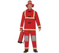 Fiestas Guirca Disfraz Bombero para Hombre – Uniforme con Gorro – Talla L (52-54)