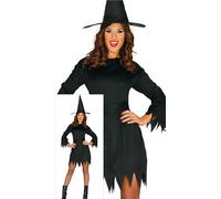 FIESTAS GUIRCA Disfraz de Bruja Mística para Mujer - Incluye Sombrero de Bruja y Vestido Negro - Disfraces de Halloween para Mujer Talla XL