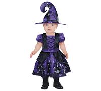 FIESTAS GUIRCA Disfraz de Brujita Lila Mágica para Bebé Niña - Disfraz Halloween de Bebé con Sombrero de Bruja 18-24 Meses