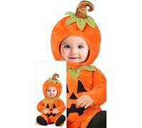 FIESTAS GUIRCA | Disfraz de Calabaza Bebé (12-18/Meses) - Capucha y Mono - Disfraces de Halloween para Bebés Unisex - Ideal para Fiestas de Disfraces y Celebraciones Temáticas - Naranja