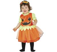 FIESTAS GUIRCA | Disfraz de Calabaza Bebé (18-24/Meses) - Vestido y Diadema - Disfraces de Halloween para Niñas Pequeñas - Ideal para Fiestas de Disfraces y Celebraciones Infantiles - Naranja y Verde