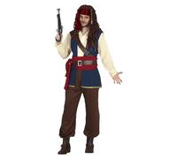 FIESTAS GUIRCA Disfraz de Capitán James el Pirata para Hombre - Disfraz de Héroe de los Siete Mares - Disfraz de Capitán Hombre Talla XXL