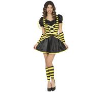 FIESTAS GUIRCA Disfraz de carnaval de abeja trabajadora para mujer, disfraz sexy de abeja, incluye alas de abeja, talla L 42-44