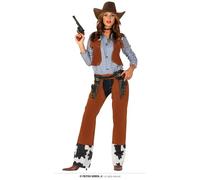 FIESTAS GUIRCA Disfraz de carnaval para adulto, mujer, Cowgirl, Rodeo, Western, talla S