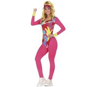 FIESTAS GUIRCA Disfraz de Carnaval para Mujer de los años 90 - Rosa muñeca años 80 - Traje para Mujer - Patín de los años 80 - Traje de Entrenamiento para Mujer, Talla M 36 - 38