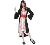 FIESTAS GUIRCA Disfraz de Carnaval para niña, manga rosa, guerrero de anime japonés con vestido kimono - Carnaval Disfraz de adolescente niña 14 - 16 años