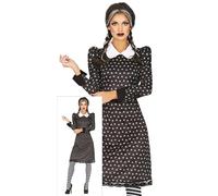 FIESTAS GUIRCA Disfraz de Chica de Familia Gótica - Vestido Negro Elegante - Disfraz Halloween Mujer Talla 42-44 L