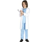 FIESTAS GUIRCA | Disfraz de Cirujano Infantil (7-9/Años) - Bata, Camisa y Pantalón - Disfraces de Doctores y Enfermeras para Halloween, Carnaval y Fiestas de Disfraces - Unisex - Blanco y Azul