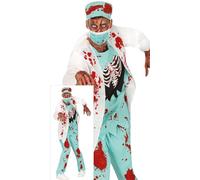 FIESTAS GUIRCA Disfraz de Cirujano Zombi Diabólico para Hombre - Doctor Esqueleto Sangriento - Disfraces de Halloween para Hombre Talla L para Adulto