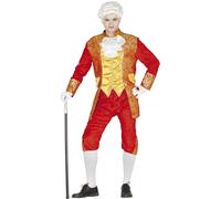 FIESTAS GUIRCA | Disfraz de Conde Adulto (54-56/XL) - Chaqueta, Pantalón y Pechera - Traje de Marqués para Halloween, Carnaval y Fiestas de Disfraces - Ideal para Hombres - Oro y Rojo