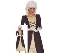 FIESTAS GUIRCA Disfraz de Condesa Noble Mujer - Vestido de Marquesa Dorado y Marrón - Disfraz de Reina de Princesa Rococó Barroco para Mujer Talla S