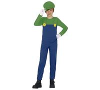 FIESTAS GUIRCA Disfraz de Conductor de Tren Verde Niño - Mono Mecánico Fontanero con Gorro - Disfraz Infantil Niño 10-12 años