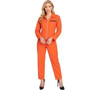 FIESTAS GUIRCA | Disfraz de Convicta para Mujer (38-40/M) - Ideal para Fiestas de Ladrones, Halloween y Carnaval - Disfraces de Presidiaria y Prisionera para Adultas - Naranja