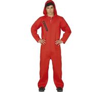 FIESTAS GUIRCA | Disfraz de Convicto Adulto (46-48/S) - Capucha y Mono - Disfraces de Prisionero y Ladrón para Halloween, Carnaval y Fiestas de Cine - Ideal para Adultos - Rojo