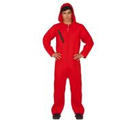 FIESTAS GUIRCA | Disfraz de Convicto Adulto (48-50/M) - Capucha y Mono - Disfraces de Prisionero y Ladrón para Halloween, Carnaval y Fiestas de Cine - Ideal para Adultos - Rojo