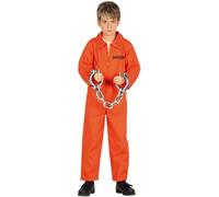 FIESTAS GUIRCA Disfraz de Convicto Canalla Naranja para Niños - Mono de Prisionero Naranja - Disfraces de Halloween para Niños de 3 a 4 Años