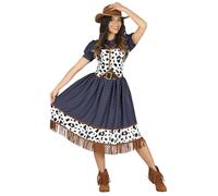 FIESTAS GUIRCA | Disfraz de Cowgirl para Mujer (44-46/XL) - Chaleco y Vestido - Disfraces de Vaquera del Viejo Oeste, Texas y Rodeo para Halloween, Carnaval y Fiestas de Disfraces - Marrón y Azul