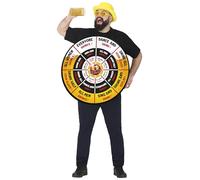 FIESTAS GUIRCA | Disfraz de Dardo Bebida para Adulto (52-54/L) - Traje Divertido para Despedidas de Soltero y Fiestas - Ideal para Hombres - Inspirado en Juegos de Fiesta - Amarillo y Blanco