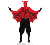 FIESTAS GUIRCA Disfraz de Demonio Rojo Alado - Diablo Infernal Disfraz Halloween Hombre Talla 52-54 L