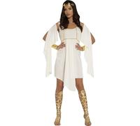 FIESTAS GUIRCA | Disfraz de Diosa Griega para Mujer (42-44/L) - Vestido y Chal - Disfraces de Romanos y Griegos para Halloween, Carnaval y Fiestas de Disfraces - Ideal para Adultas - Beige