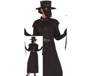 FIESTAS GUIRCA Disfraz de Doctor de la Peste Negra para Mujer - Incluye Máscara de Pájaro del Doctor de la Peste - Disfraces de Halloween para Mujer Talla S