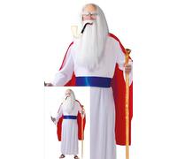 FIESTAS GUIRCA | Disfraz de Druida Adulto (54-56/XL) - Capa, Cinturón y Túnica para Fiestas de Galos, Halloween y Carnaval - Ideal para Hombres en Celebraciones y Eventos - Blanco y Rojo