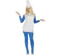 FIESTAS GUIRCA | Disfraz de Enanita Azul para Mujer (44-46/XL) - Camiseta, Gorro, Pantalón y Vestido - Disfraces de Cuentos, Hadas y World Book Day para Fiestas de Disfraces y Carnaval - Azul