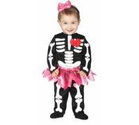 FIESTAS GUIRCA Disfraz de Esqueleto Corazón para niña - Talla de 2 a 3 Años