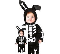 FIESTAS GUIRCA Disfraz de esqueleto de conejito adorable para bebé - Disfraz de conejito de Pascua de Halloween para niños pequeños - Bebés de 12 a 18 meses