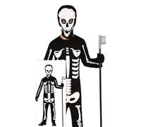 FIESTAS GUIRCA Disfraz de Esqueleto Espeluznante para niño - Disfraz de Muerte Negra de Parca - Disfraces de Halloween para niño de 5 a 6 años