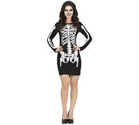 Fiestas Guirca Disfraz Minivestido Esqueleto Negro Halloween Mujer Talla 36-38 S