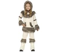 FIESTAS GUIRCA | Disfraz de Esquimal Infantil (5-6/Años) - Camisa, Capucha y Pantalón - Disfraces de Culturas del Mundo para Halloween, Carnaval y Fiestas de Disfraces - Unisex - Beige y Marrón